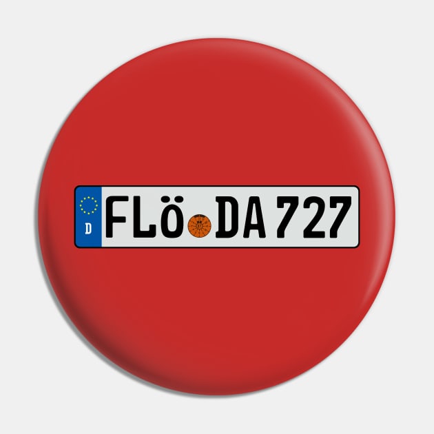 FLORIDA 727 Euro Plate Design Pin by CreativePhil