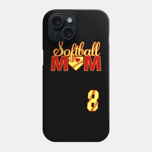 Softball Mom #8 Jersey Favorite Player Biggest Fan Heart Eight Phone Case