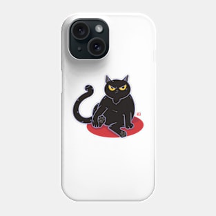 Black cat with ATTITUDE Phone Case