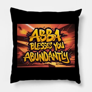 May God Bless You Abundantly - 2 Corinthians 9:8 - Scripture Art Graffiti Pillow