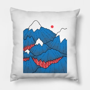 The deep blue mountains Pillow