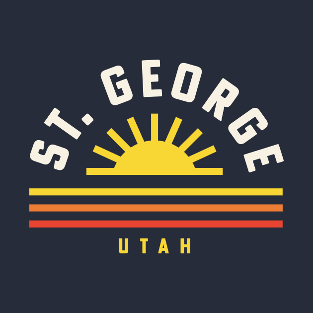 St. George Utah Retro Vintage Sunset by PodDesignShop