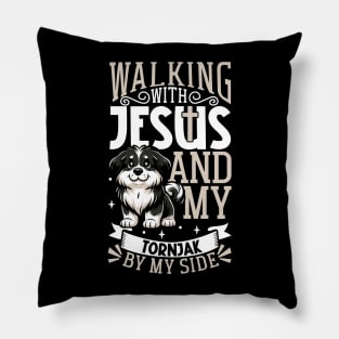 Jesus and dog - Tornjak Pillow