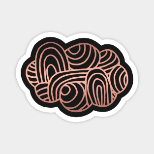 Cloud Line Drawing in Rose Gold - Bronze Cloud Design Magnet