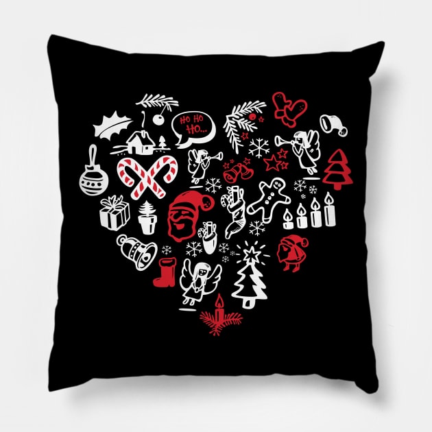 'Love Christmas' Cute Christmas  Heart Pillow by ourwackyhome