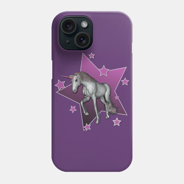 Purple Unicorn Stars Phone Case by AlondraHanley