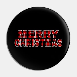 Merry Christmas Buffalo Plaid Pin