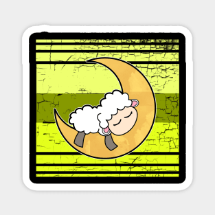 Retro Sheep Moon Magnet