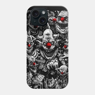 Killer Klowns bw 80s horror movies clowns Phone Case