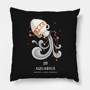 Aquarius Constellation Zodiac Series - White Version Pillow