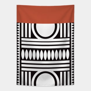 Modern Afrocentric Abstract Terracotta Ethnic Tapestry