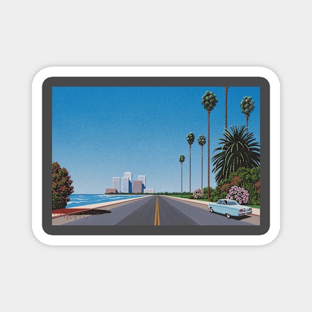 Hiroshi Nagai - Southern Freeway by Hiroshi Nagai Magnet by QualityArtFirst