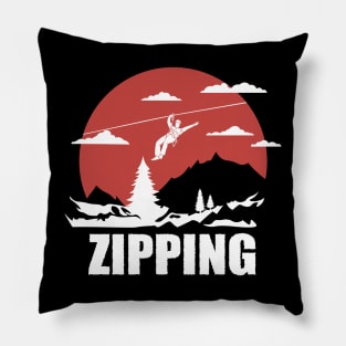 Zipline Adventure Ziplining Ziplines Gift Pillow