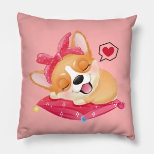 Cute Corgi Sleeping - Corgi Dogs Pillow