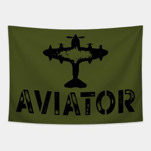 Aviator and Plane Military style Tapestry