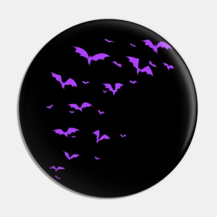 Purple Bat Colony Silhoueete Pin