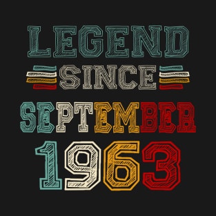 60 Years Old Legend Since September 1963 60th Birthday T-Shirt