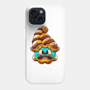 Confused cartoon croissant Phone Case