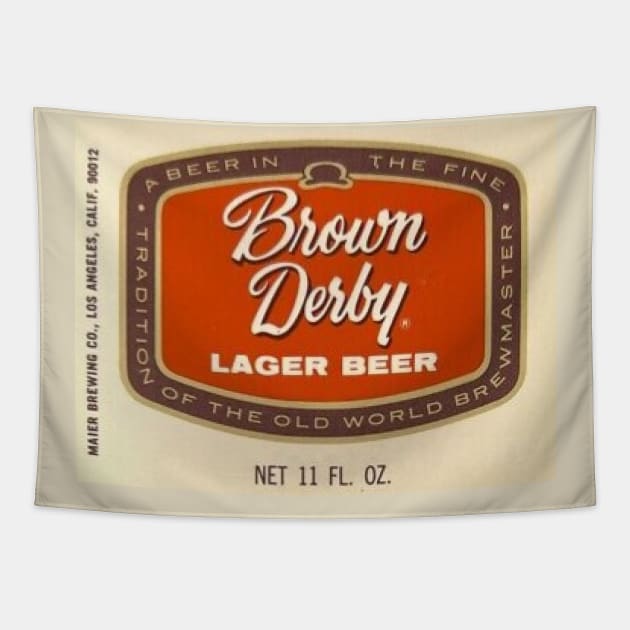 vintage  Brown Derny Beer label - discontinued Tapestry by Walters Mom