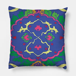 Flowers and Cat Garden Pillow