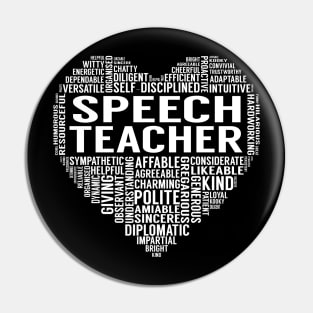 Speech Teacher Heart Pin