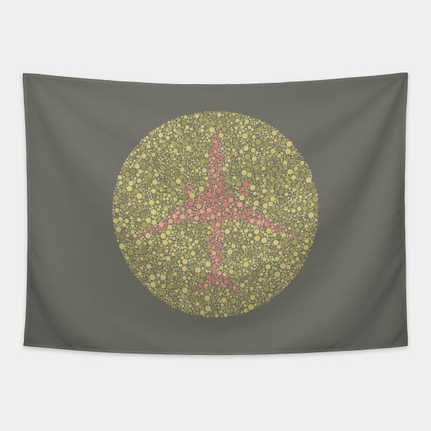 Colorblind Airplane Airport Symbol Tapestry by Vidision Avgeek