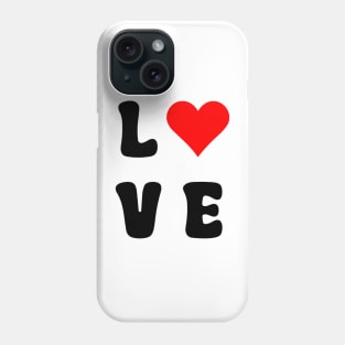 Love Red Heart Black Phone Case