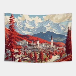 Seefeld in Tirol Austria Vintage Travel Retro Tourism Tapestry