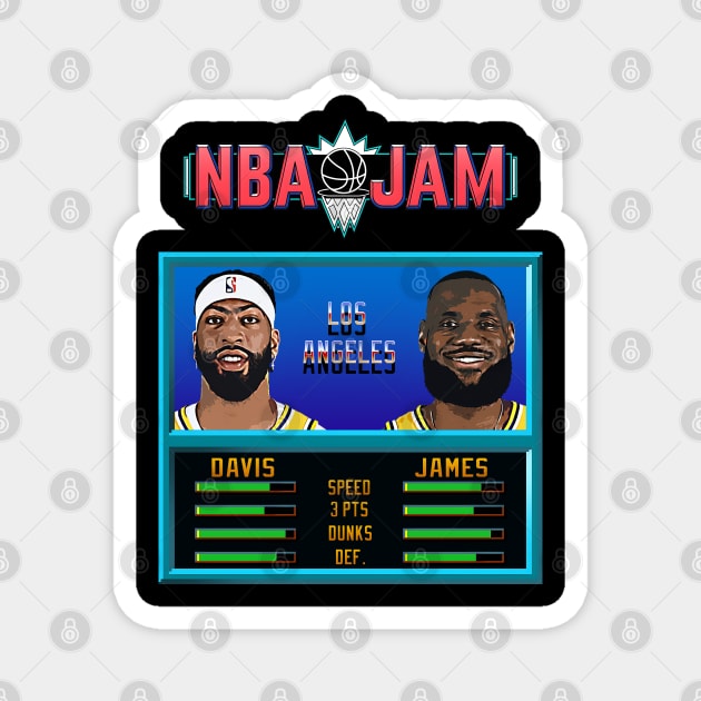 NBA JAM - Lakers Basketball Magnet by Buff Geeks Art