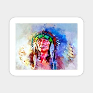 Watercolor Native American Magnet