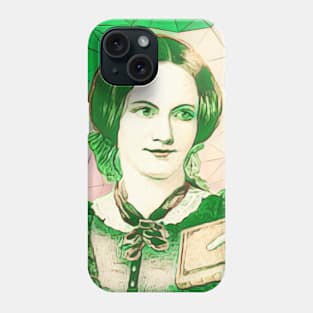 Charlotte Bronte Green Portrait | Charlotte Brontë Artwork 8 Phone Case