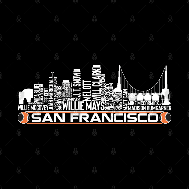 San Francisco Baseball Team All Time Legends, San Francisco City Skyline by Legend Skyline