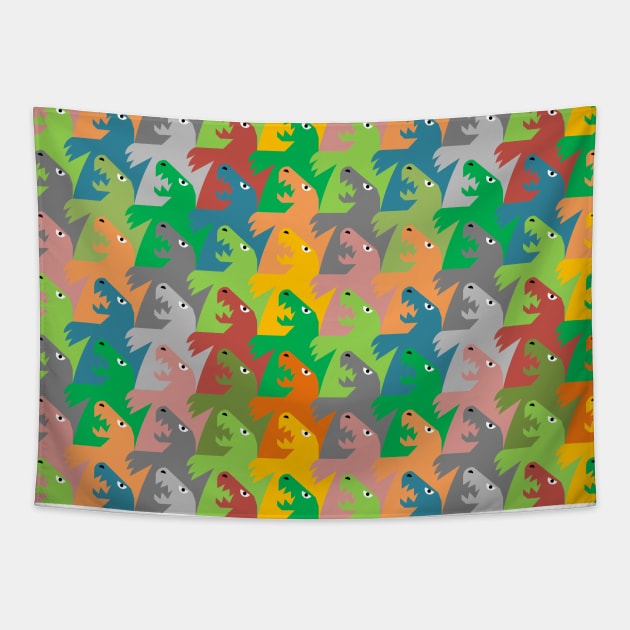Dinosaur Tessellation Tapestry by inotyler