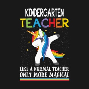 Kindergarten Dabbing Unicorn Funny Back To School Shirt Gift T-Shirt