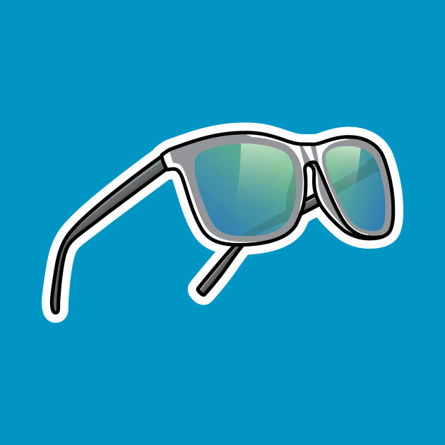 Summer Fashion Sun Glasses Sticker vector illustration. Summer and fashion objects icon concept. Summer shiny colorful sunglasses sticker design vector with shadow. by AlviStudio