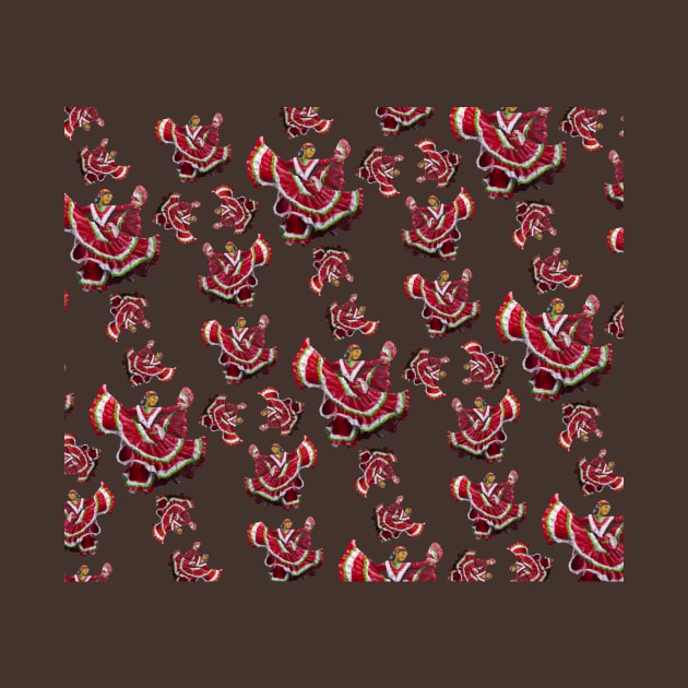 Red Ballet Folklórico Dancer Pattern (Baile Folklórico) by Florentino