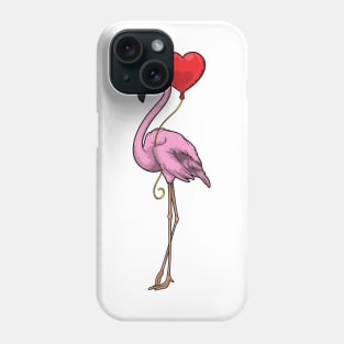 Flamingo Heart Balloon Phone Case