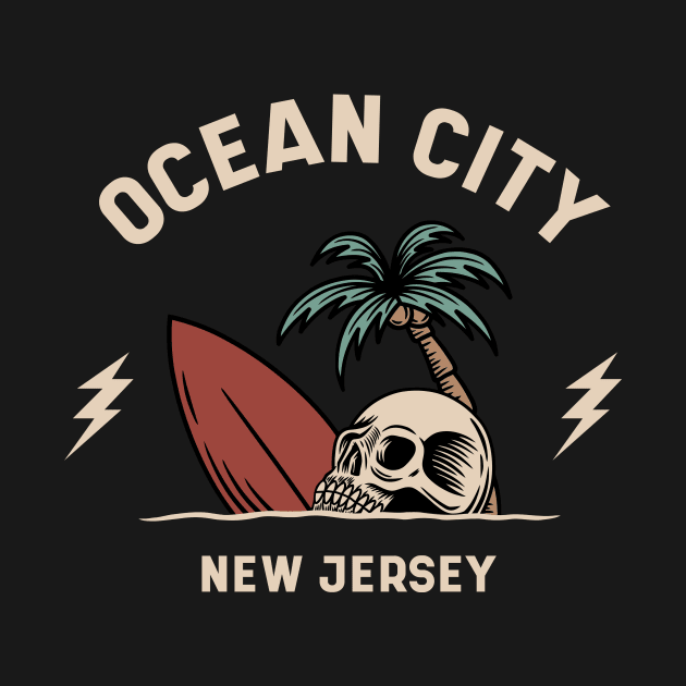 Vintage Surfing Ocean City, New Jersey by SLAG_Creative