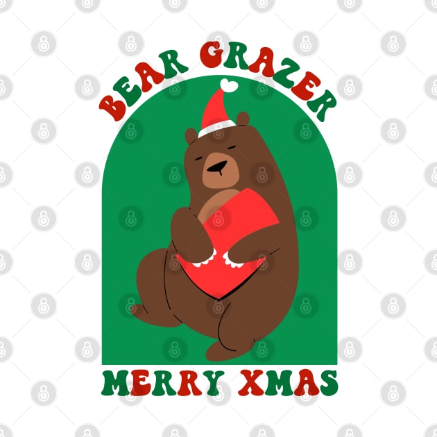 Bear Grazer Merry Christmas Gift by TayaDesign