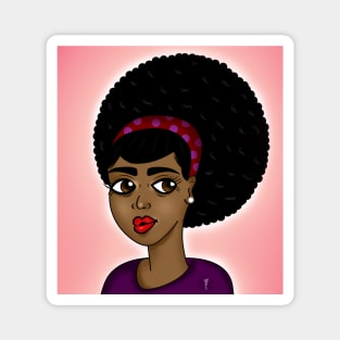 Black girl art digital art drawing Magnet