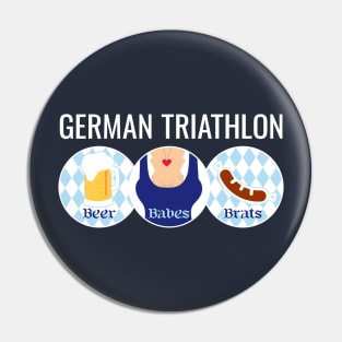 German Triathlon - Babes, Beer, and Brats Pin