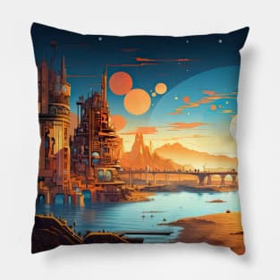 Dream World in Outer Space design Pillow