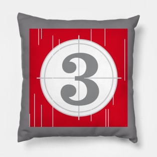 Countdown Number 3 Pillow