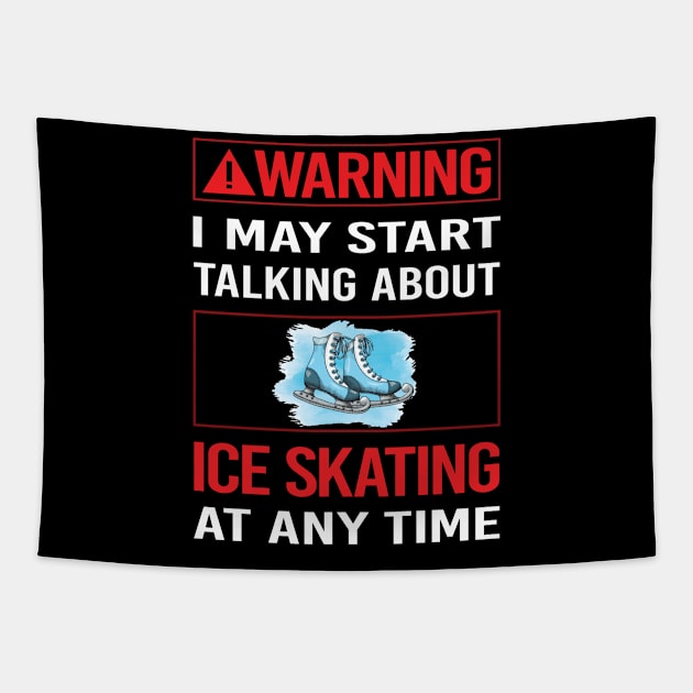 Red Warning Ice Skating Skate Skater Tapestry by Happy Life