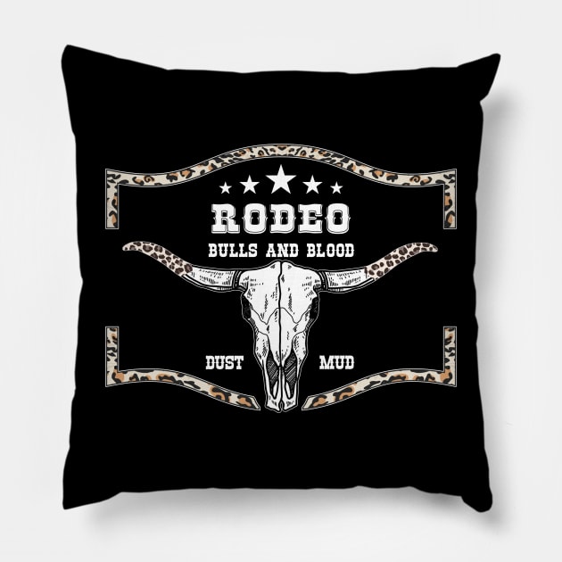 Funny Gift Rodeo Bulls And Blood Dust Mud Gifts Men Pillow by DesignDRart