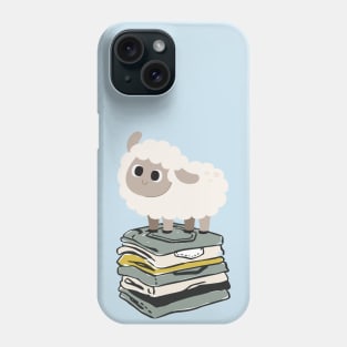 Cute Baby Sheep on top of folded clothes Phone Case