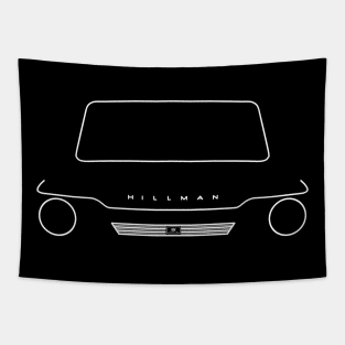 Hillman Super Imp Mark II outline graphic (white) Tapestry