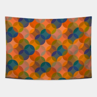 Interlocking Circle Design Pink Tapestry