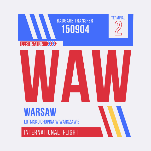 Warsaw (WAW) Airport Code Baggage Tag by SLAG_Creative
