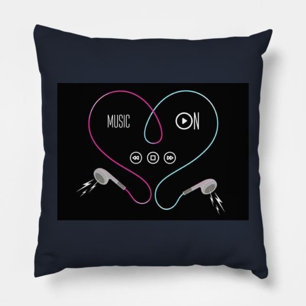music on Pillow by QUENSLEY SHOP